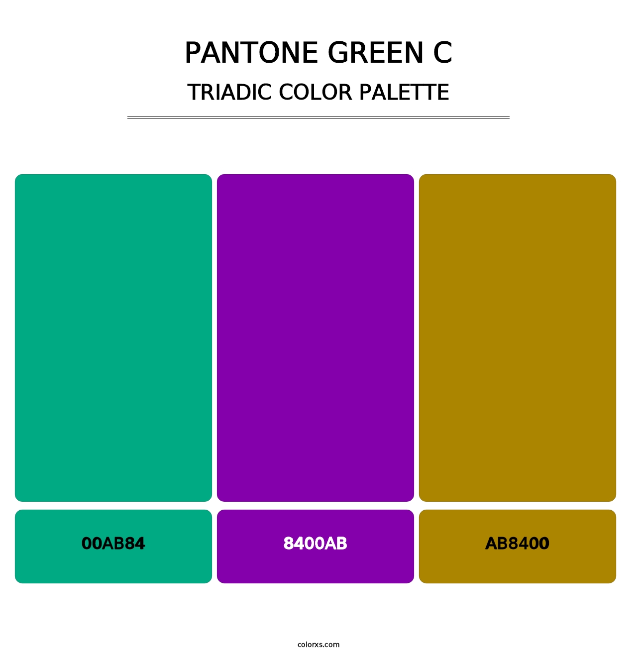 PANTONE Green C - Triadic Color Palette