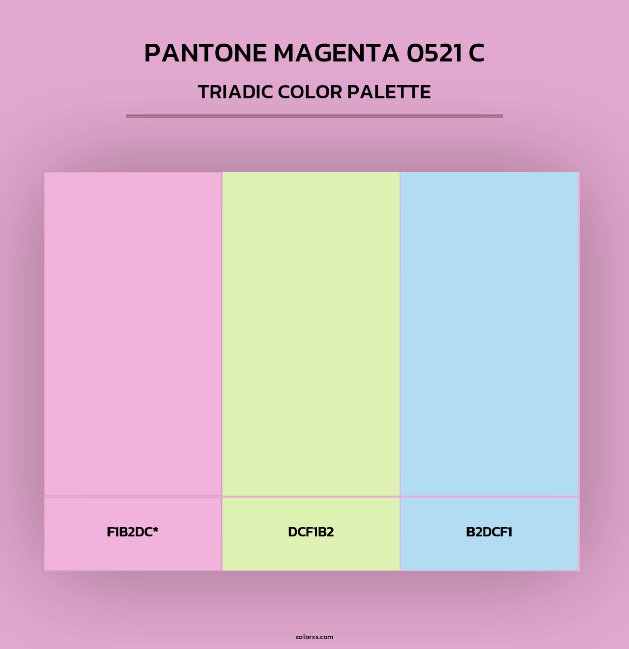 PANTONE Magenta 0521 C - Triadic Color Palette