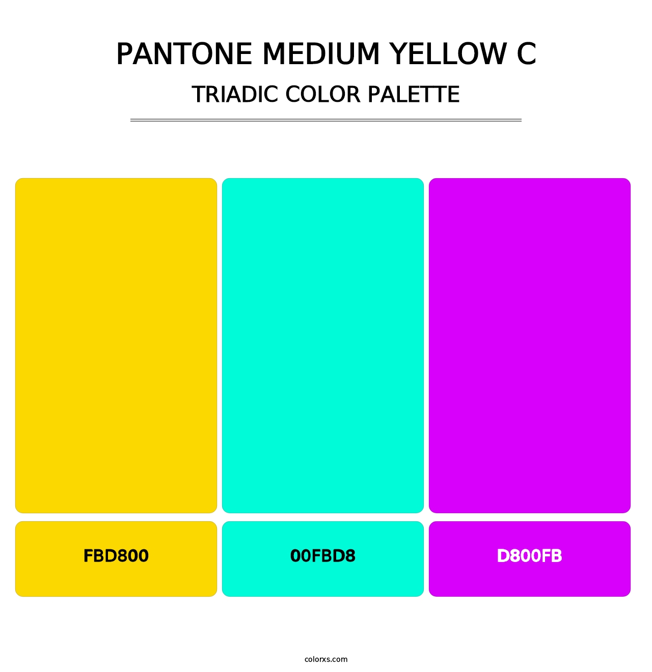 PANTONE Medium Yellow C - Triadic Color Palette