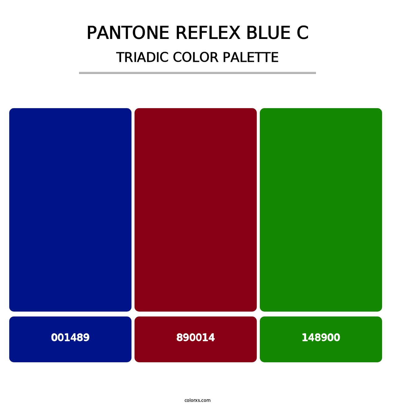 PANTONE Reflex Blue C - Triadic Color Palette