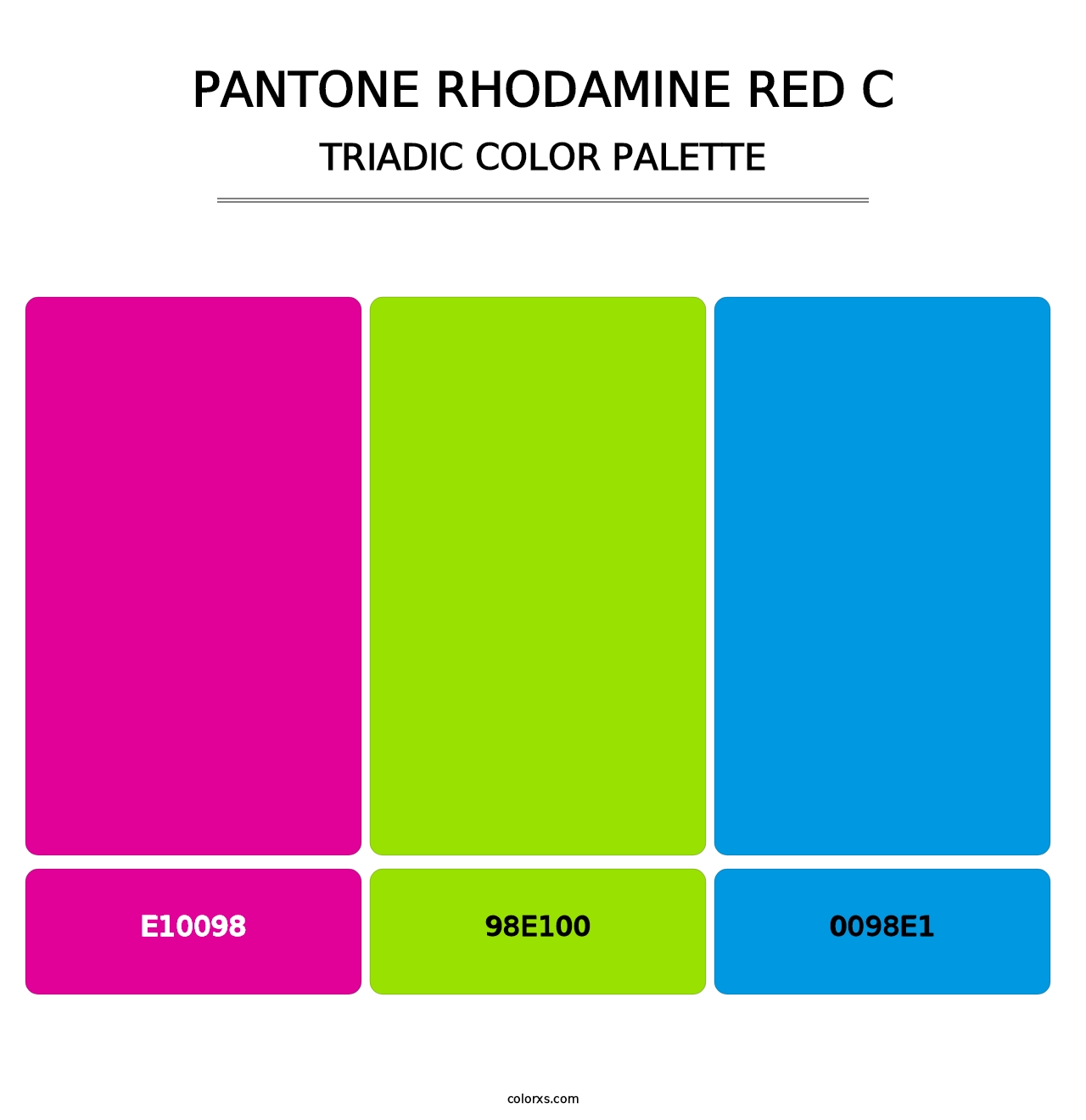 PANTONE Rhodamine Red C - Triadic Color Palette