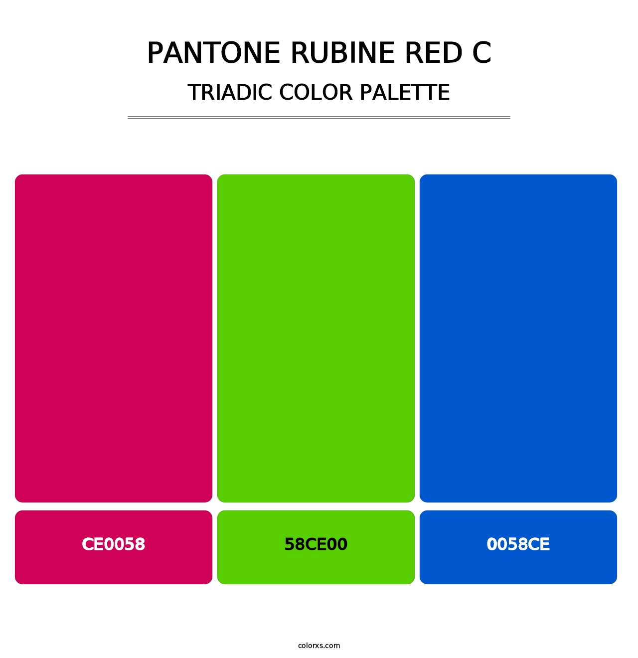 PANTONE Rubine Red C - Triadic Color Palette
