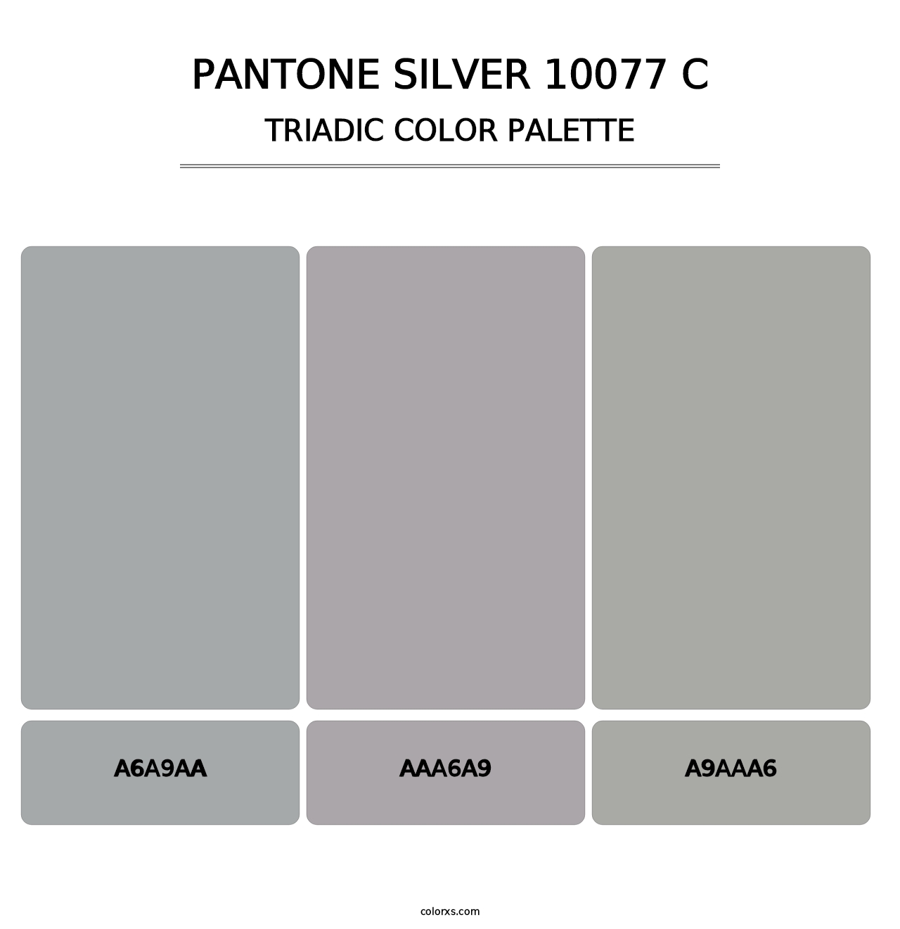 PANTONE Silver 10077 C - Triadic Color Palette