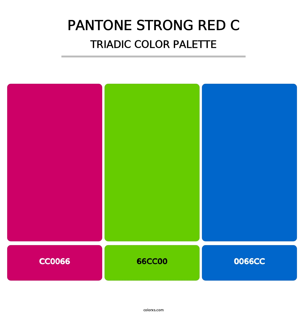 PANTONE Strong Red C - Triadic Color Palette