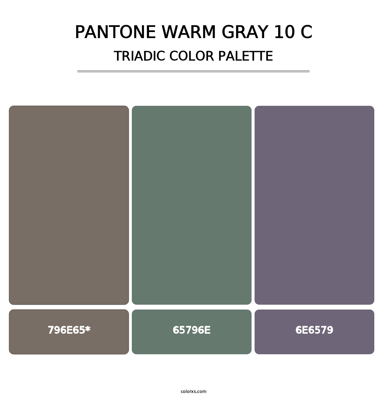 PANTONE Warm Gray 10 C - Triadic Color Palette