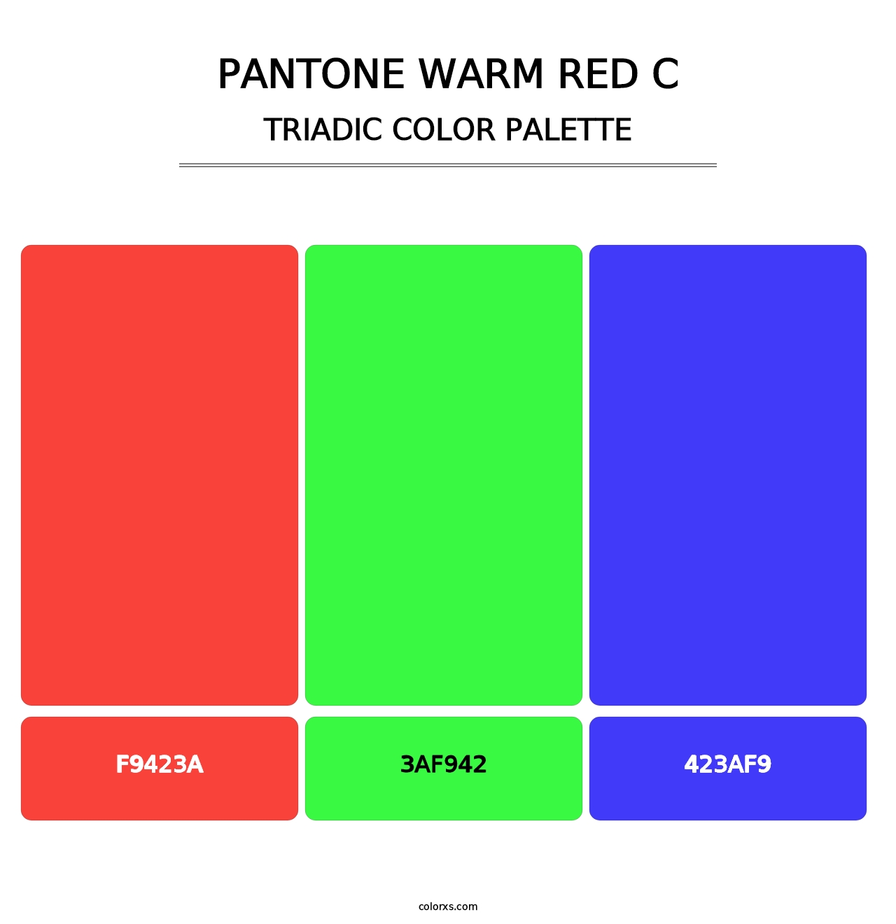 PANTONE Warm Red C - Triadic Color Palette