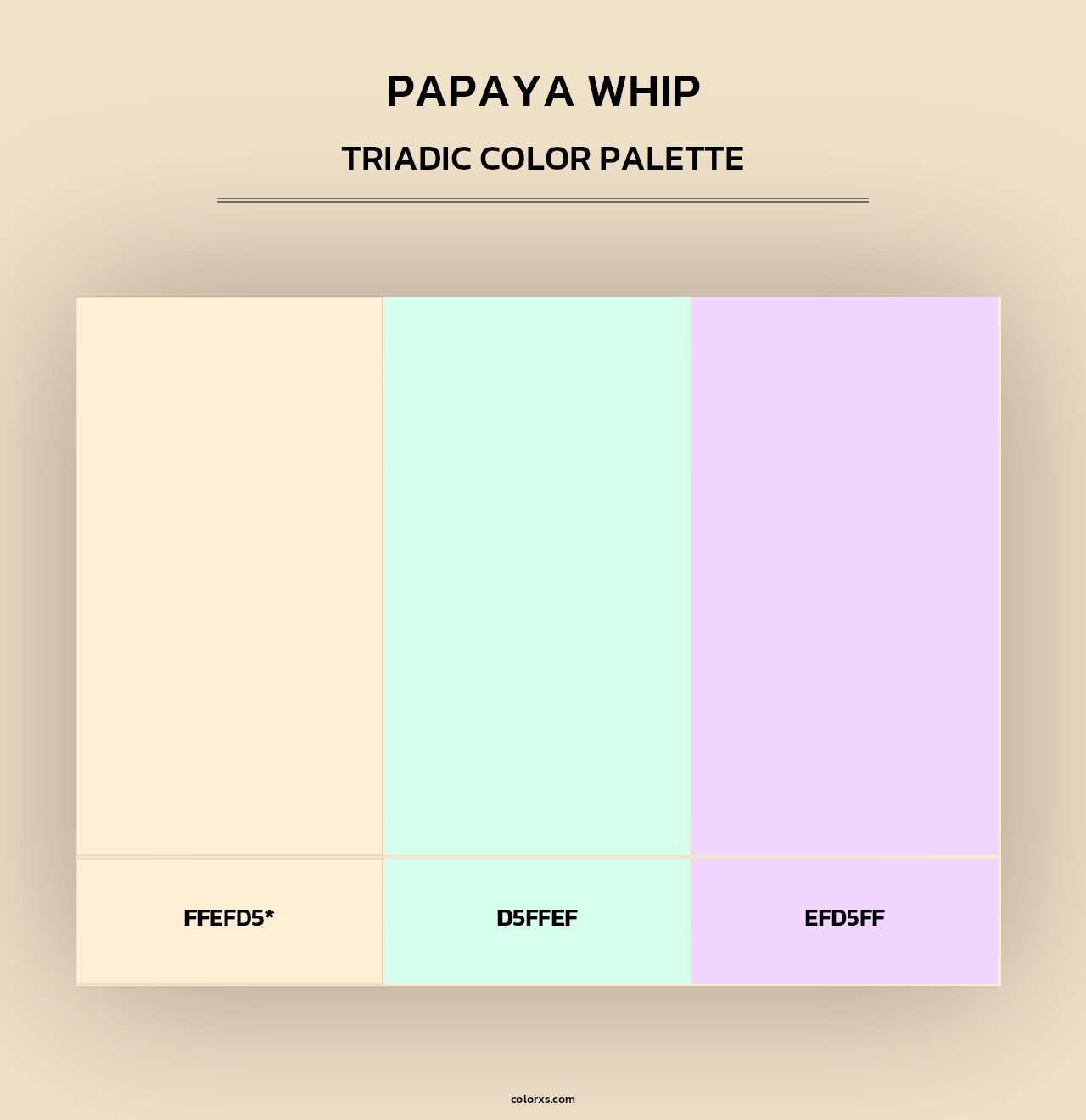 Papaya Whip - Triadic Color Palette
