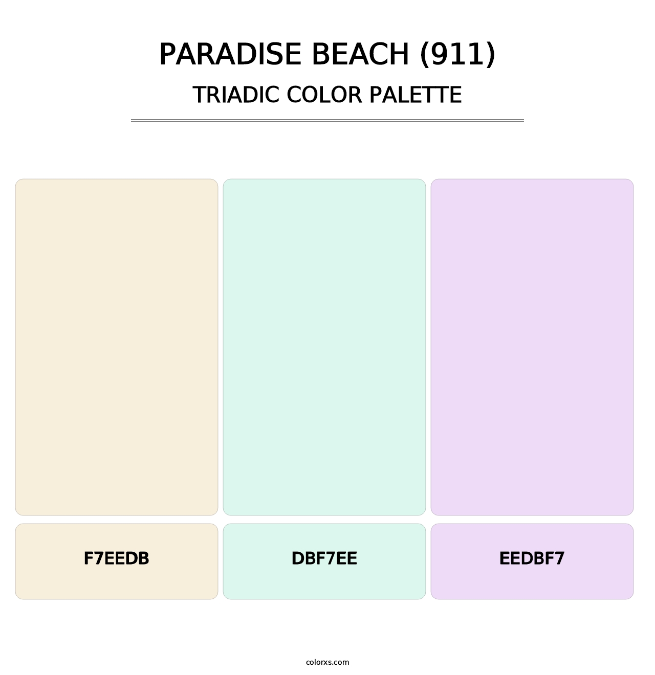 Paradise Beach (911) - Triadic Color Palette