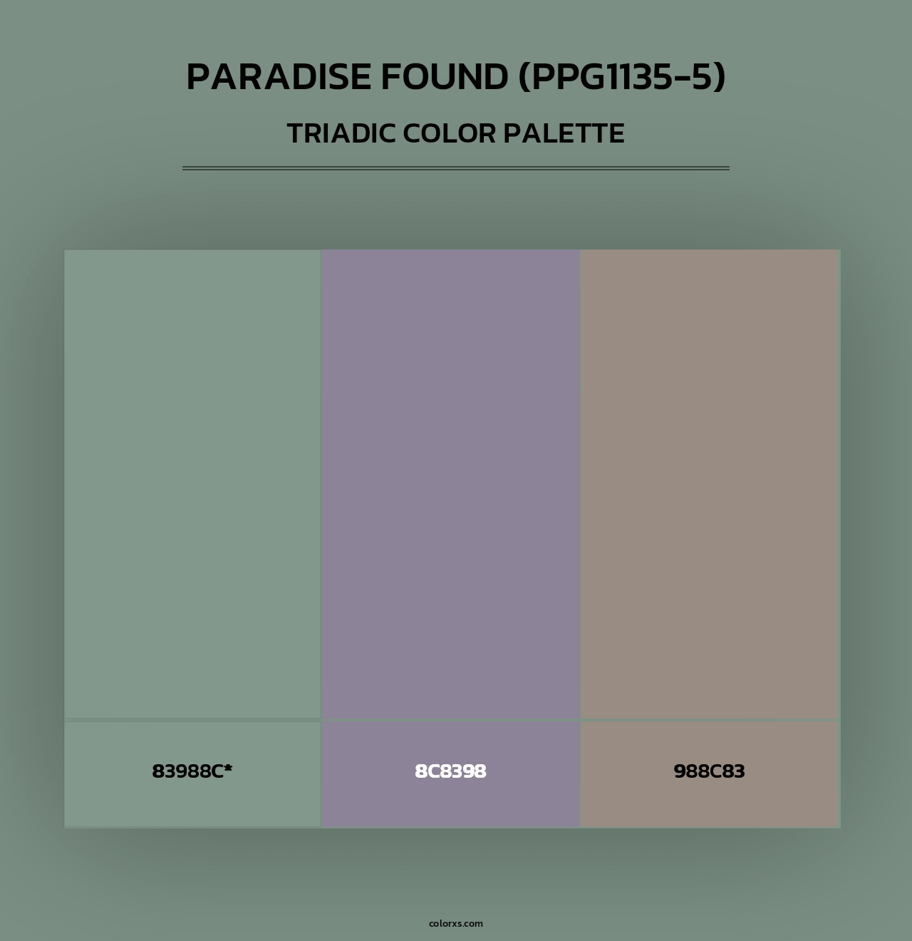 Paradise Found (PPG1135-5) - Triadic Color Palette