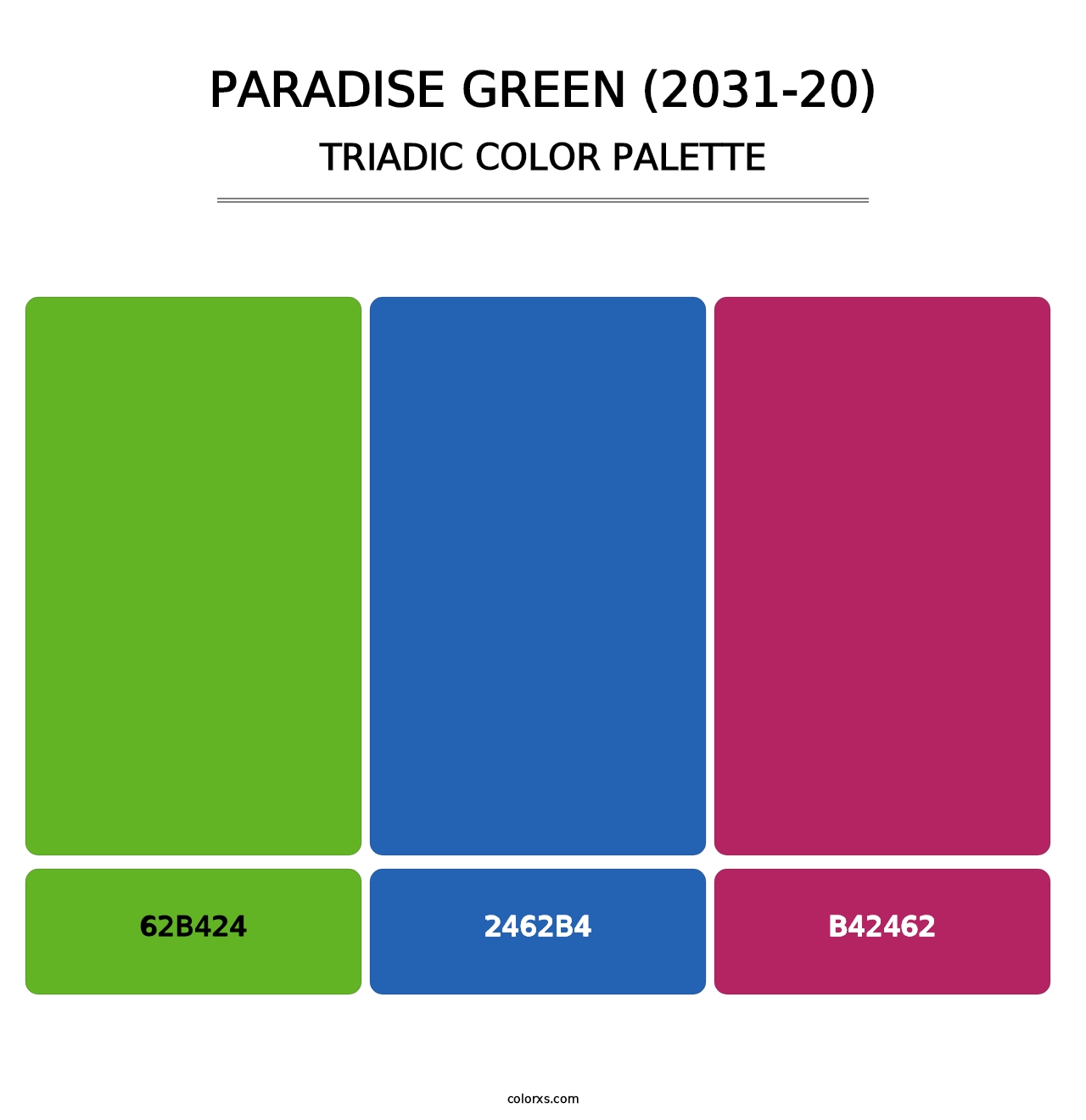 Paradise Green (2031-20) - Triadic Color Palette