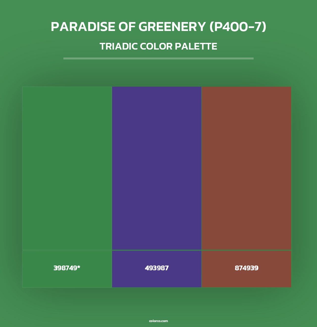 Paradise Of Greenery (P400-7) - Triadic Color Palette