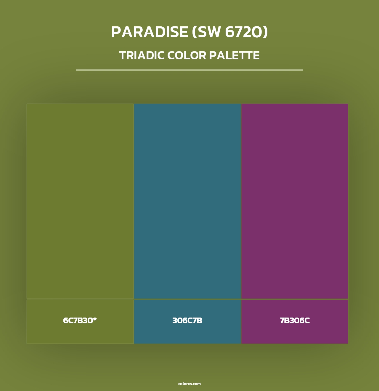 Paradise (SW 6720) - Triadic Color Palette