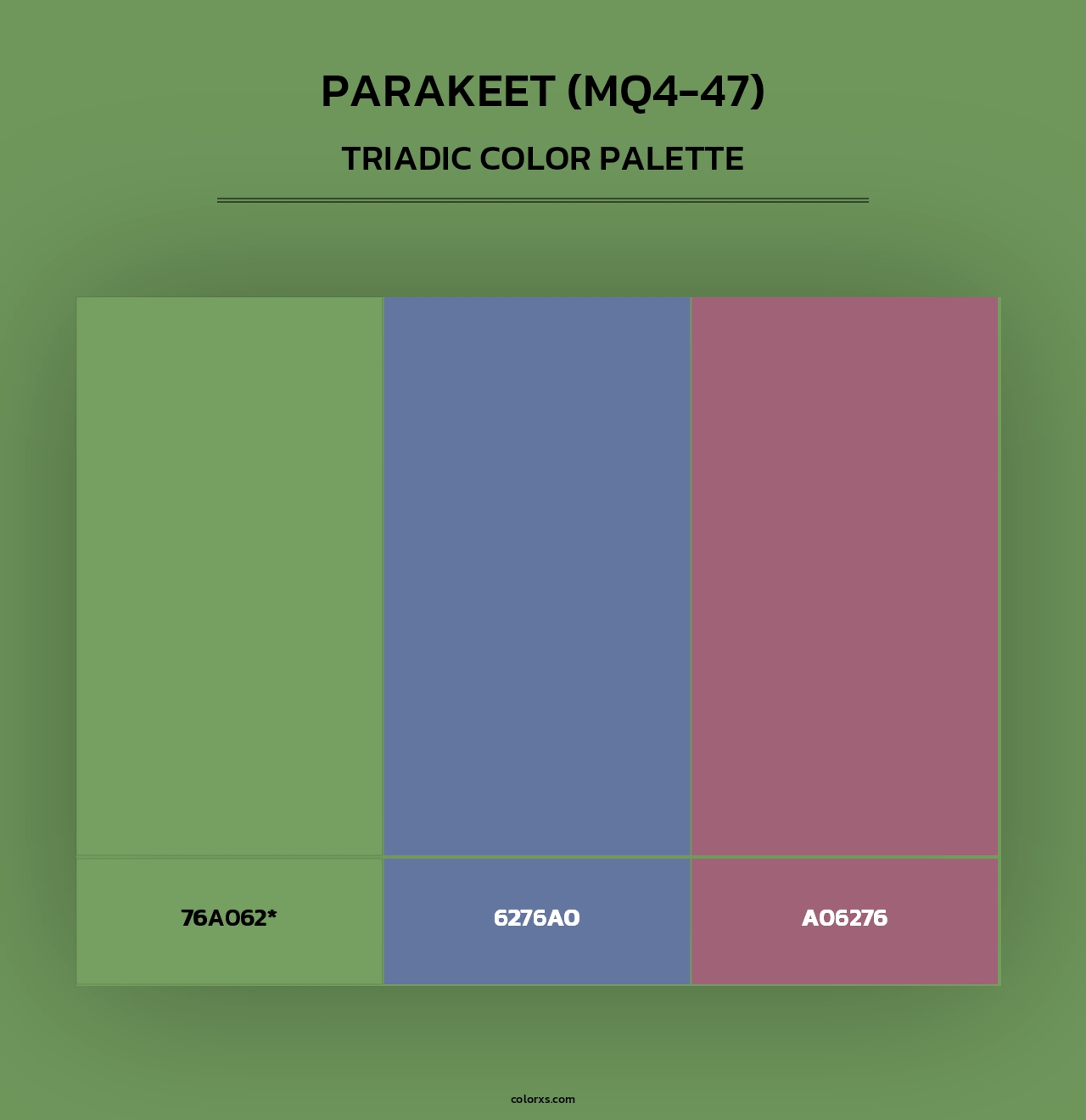Parakeet (MQ4-47) - Triadic Color Palette
