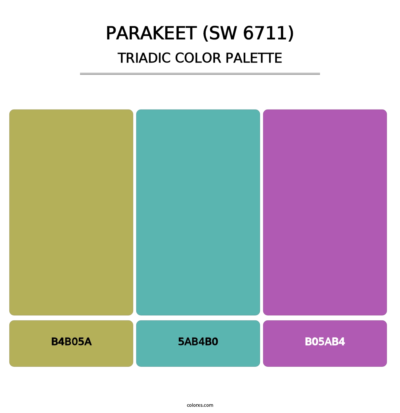 Parakeet (SW 6711) - Triadic Color Palette
