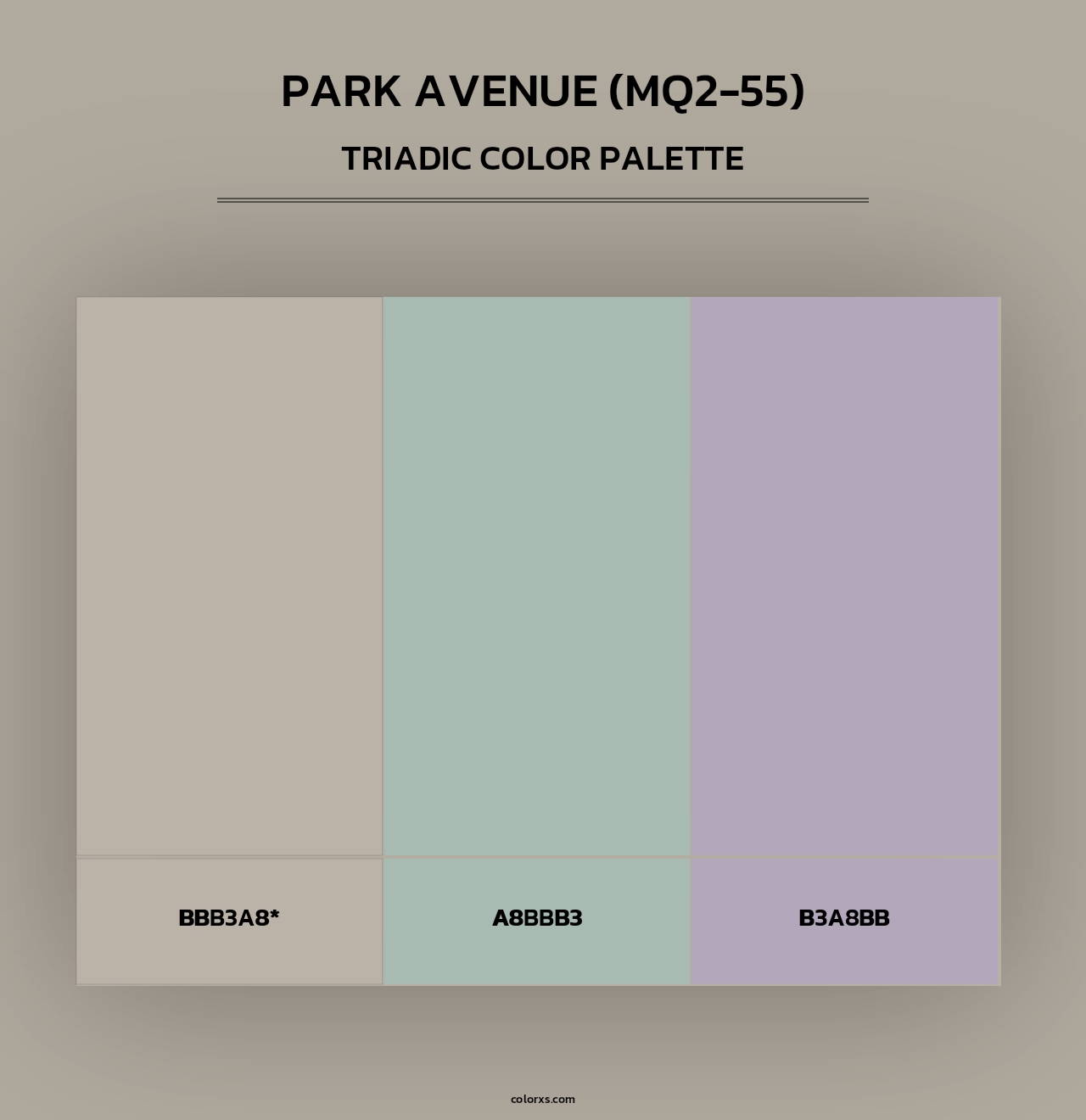 Park Avenue (MQ2-55) - Triadic Color Palette