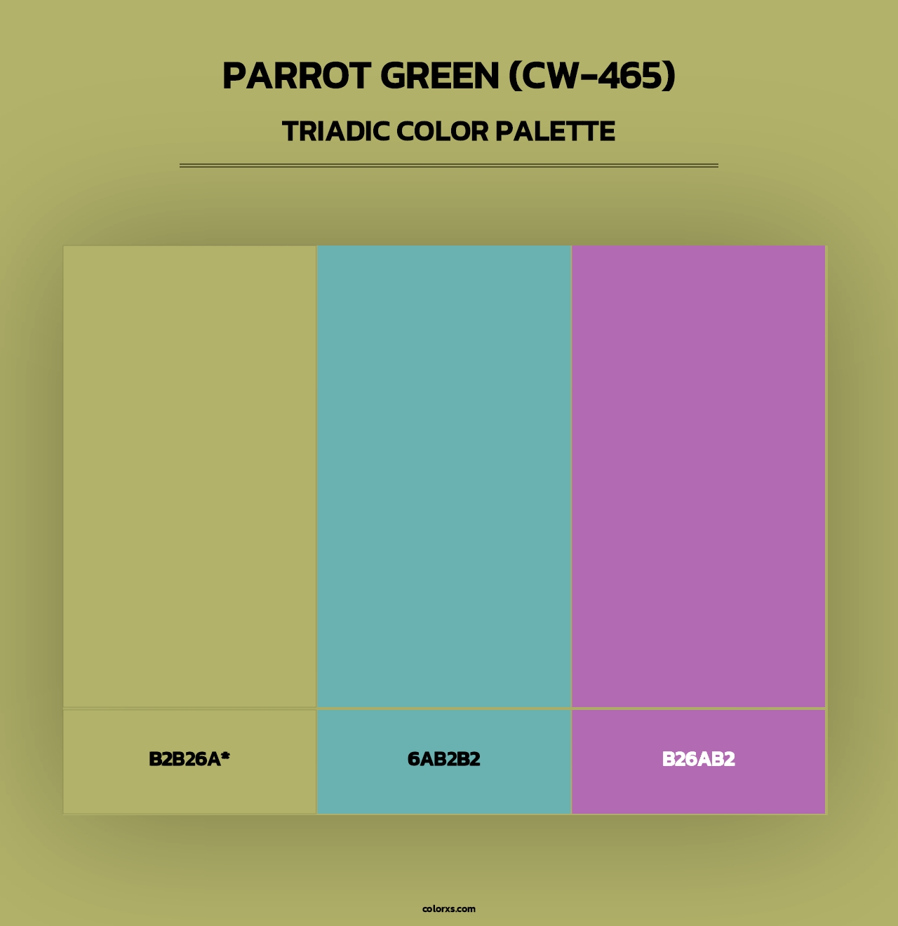 Parrot Green (CW-465) - Triadic Color Palette