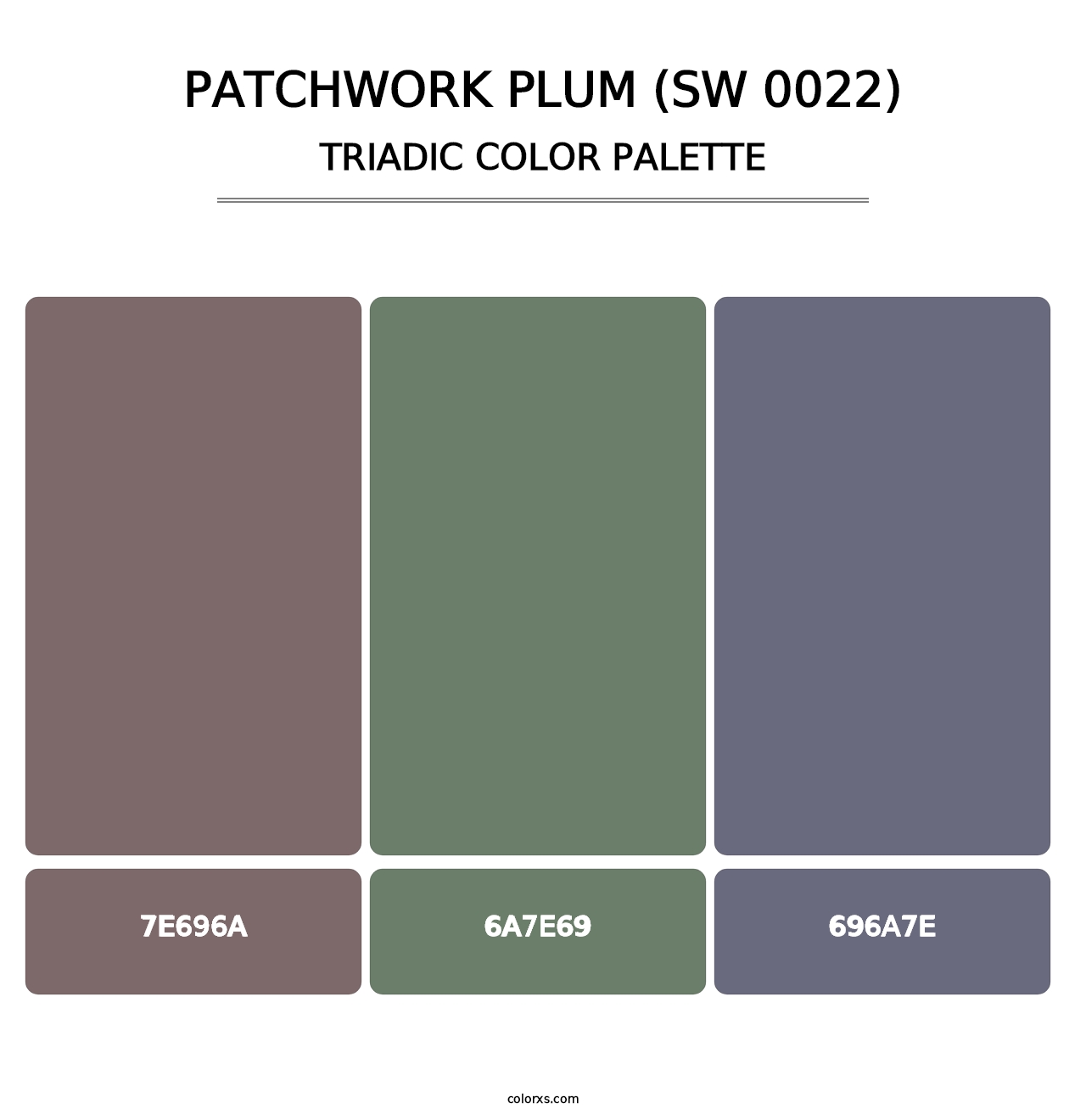 Patchwork Plum (SW 0022) - Triadic Color Palette