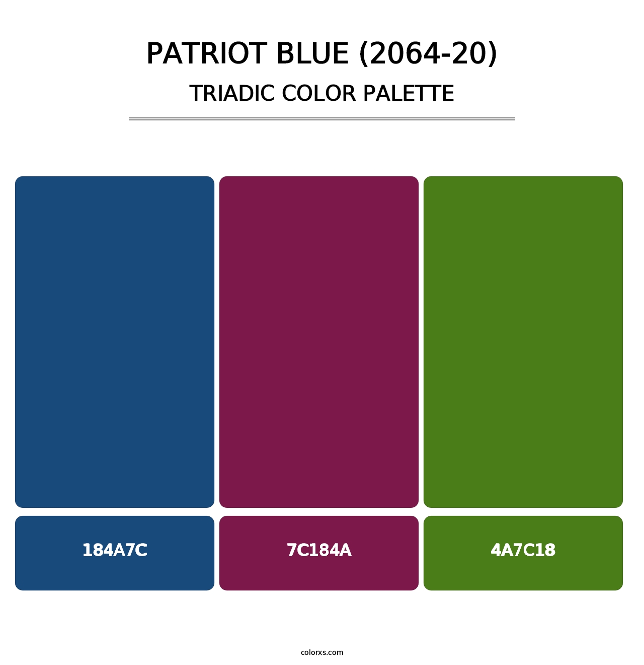 Patriot Blue (2064-20) - Triadic Color Palette