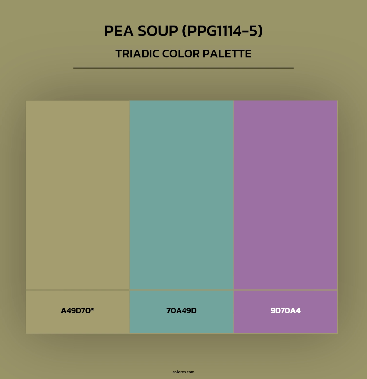 Pea Soup (PPG1114-5) - Triadic Color Palette