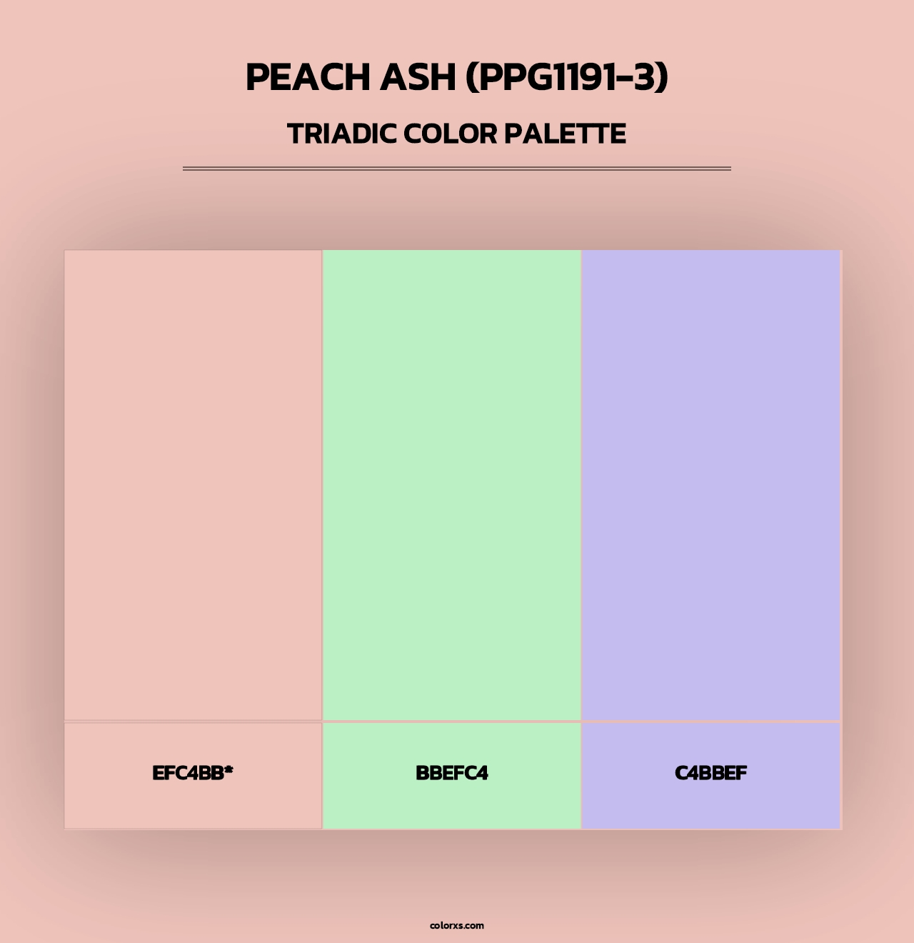 Peach Ash (PPG1191-3) - Triadic Color Palette
