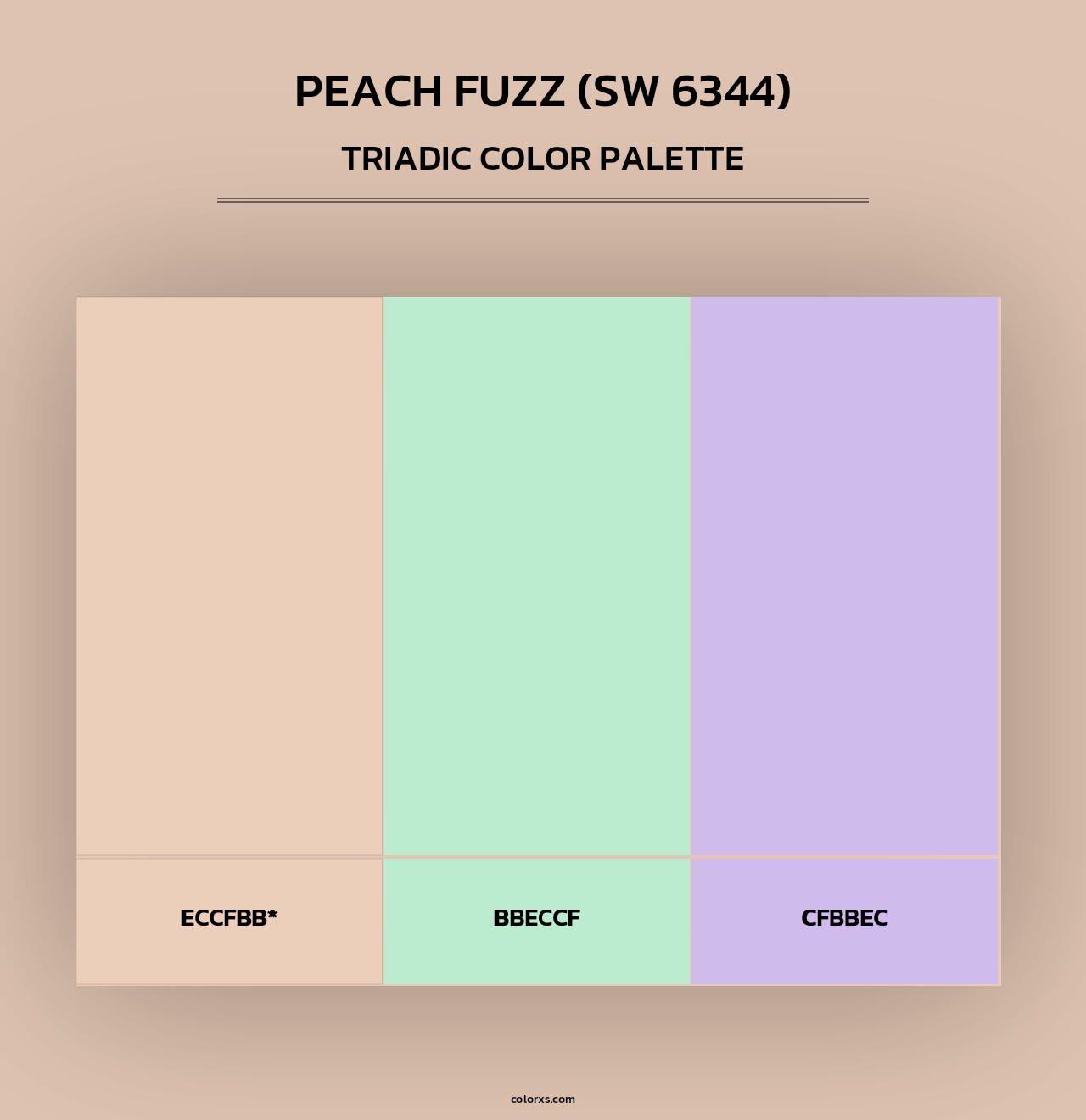 Peach Fuzz (SW 6344) - Triadic Color Palette