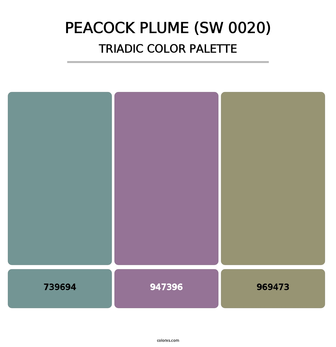 Peacock Plume (SW 0020) - Triadic Color Palette