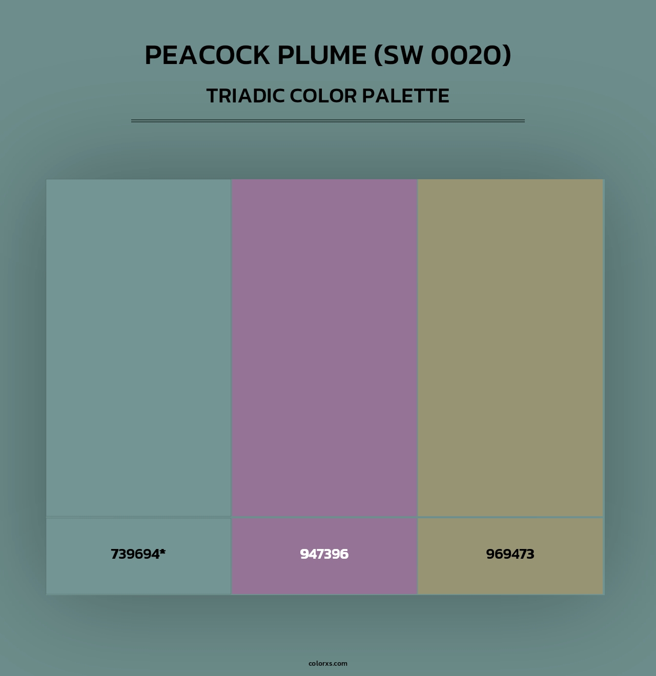 Peacock Plume (SW 0020) - Triadic Color Palette