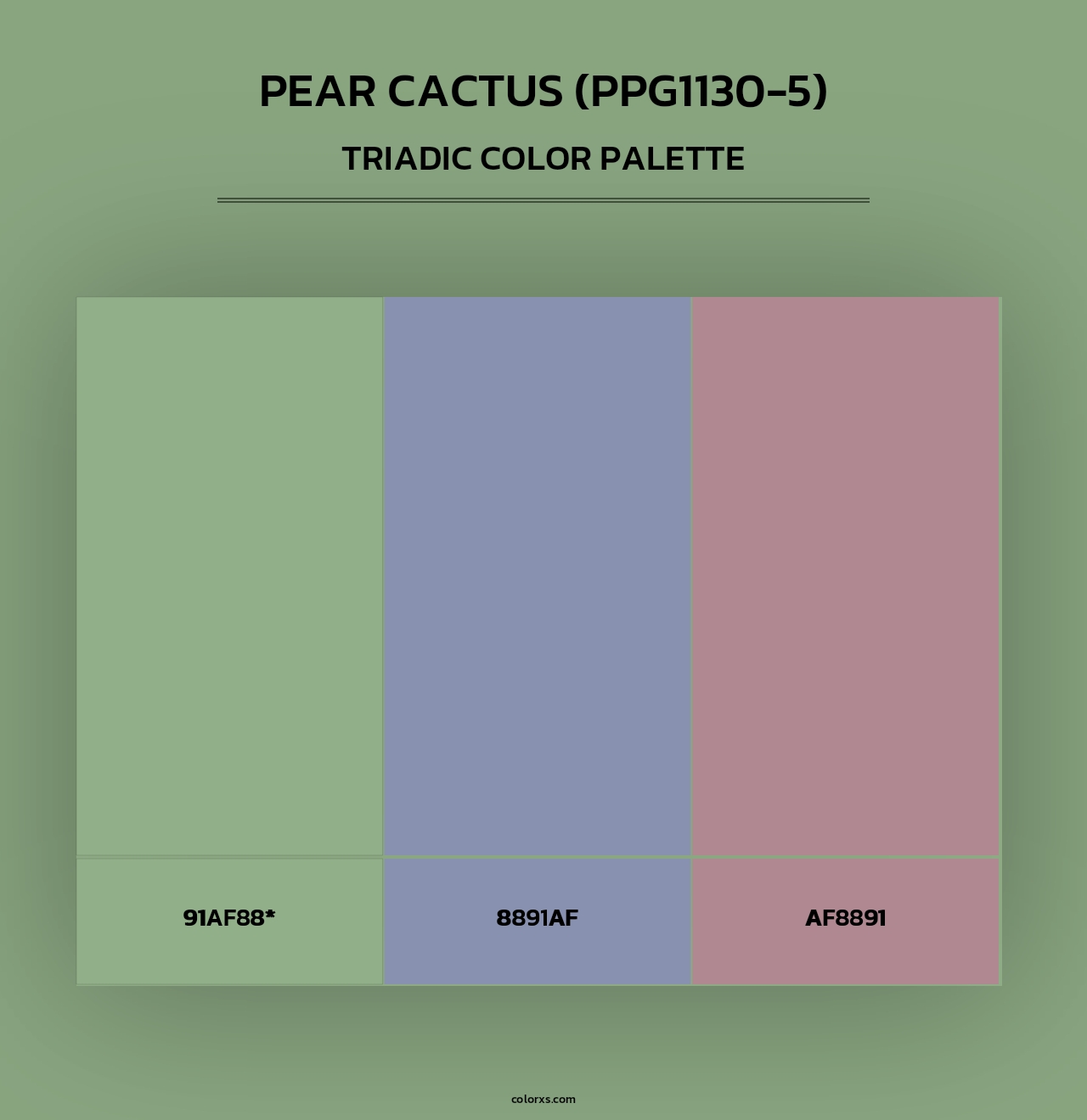 Pear Cactus (PPG1130-5) - Triadic Color Palette