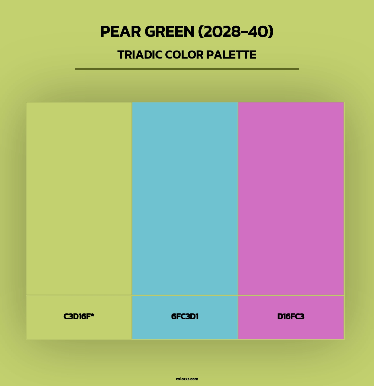 Pear Green (2028-40) - Triadic Color Palette