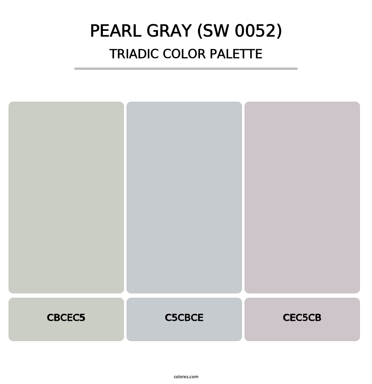 Pearl Gray (SW 0052) - Triadic Color Palette