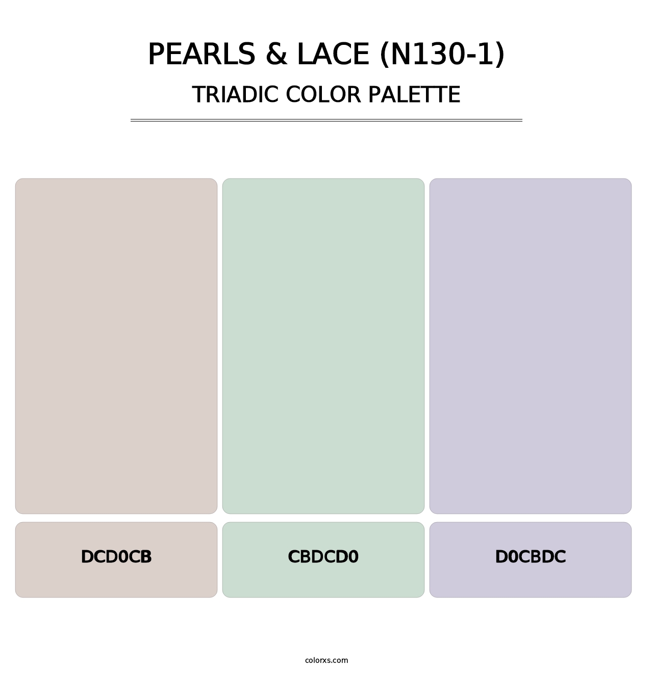Pearls & Lace (N130-1) - Triadic Color Palette