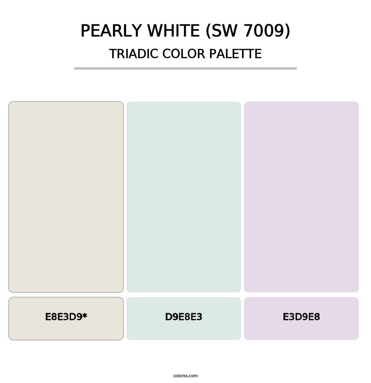 Pearly White (SW 7009) - Triadic Color Palette