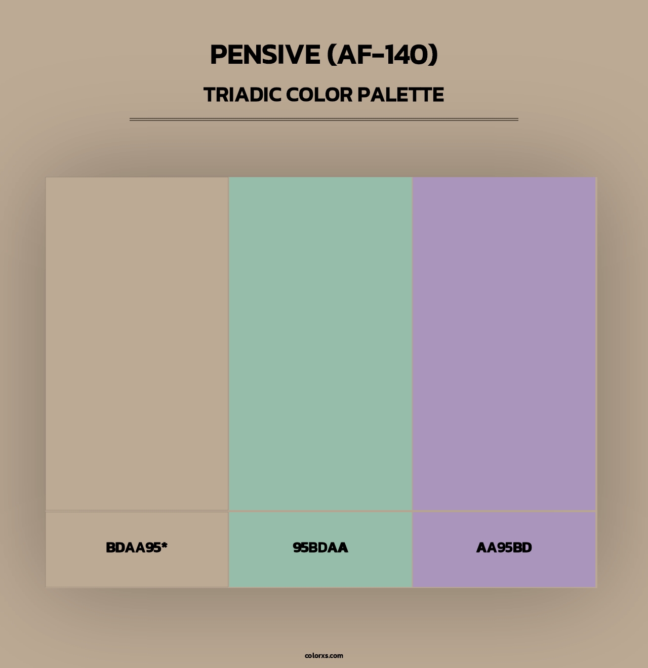 Pensive (AF-140) - Triadic Color Palette
