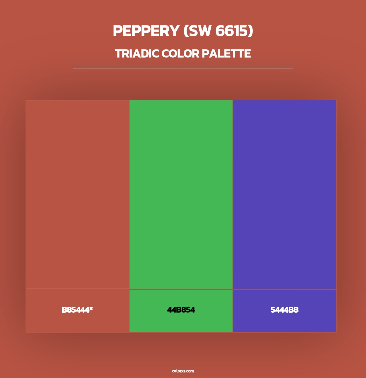 Peppery (SW 6615) - Triadic Color Palette