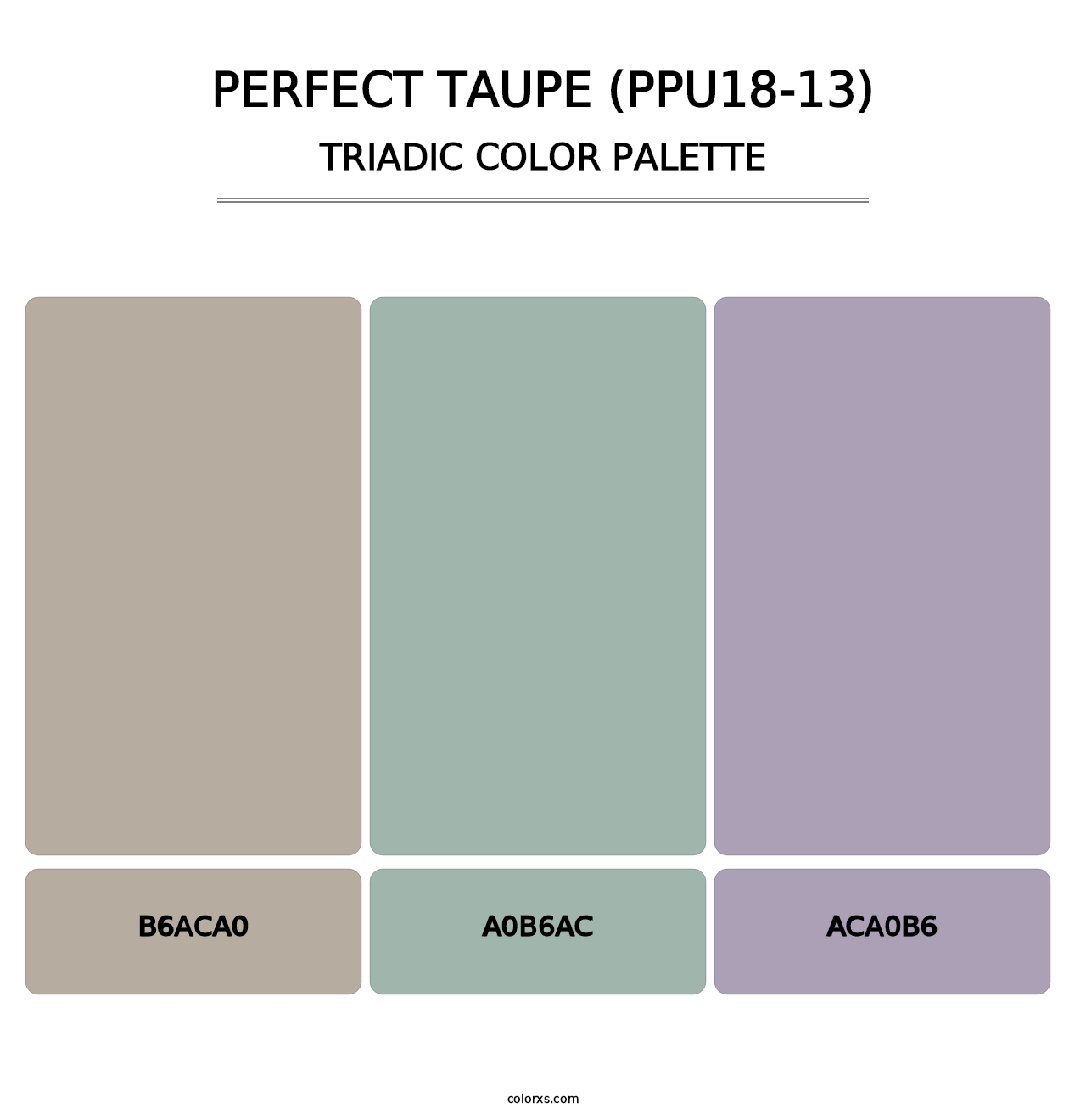 Perfect Taupe (PPU18-13) - Triadic Color Palette