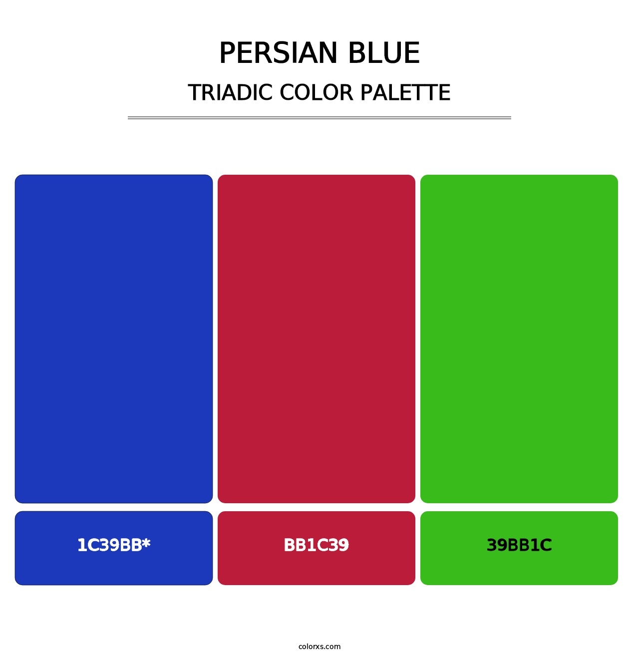 Persian Blue - Triadic Color Palette