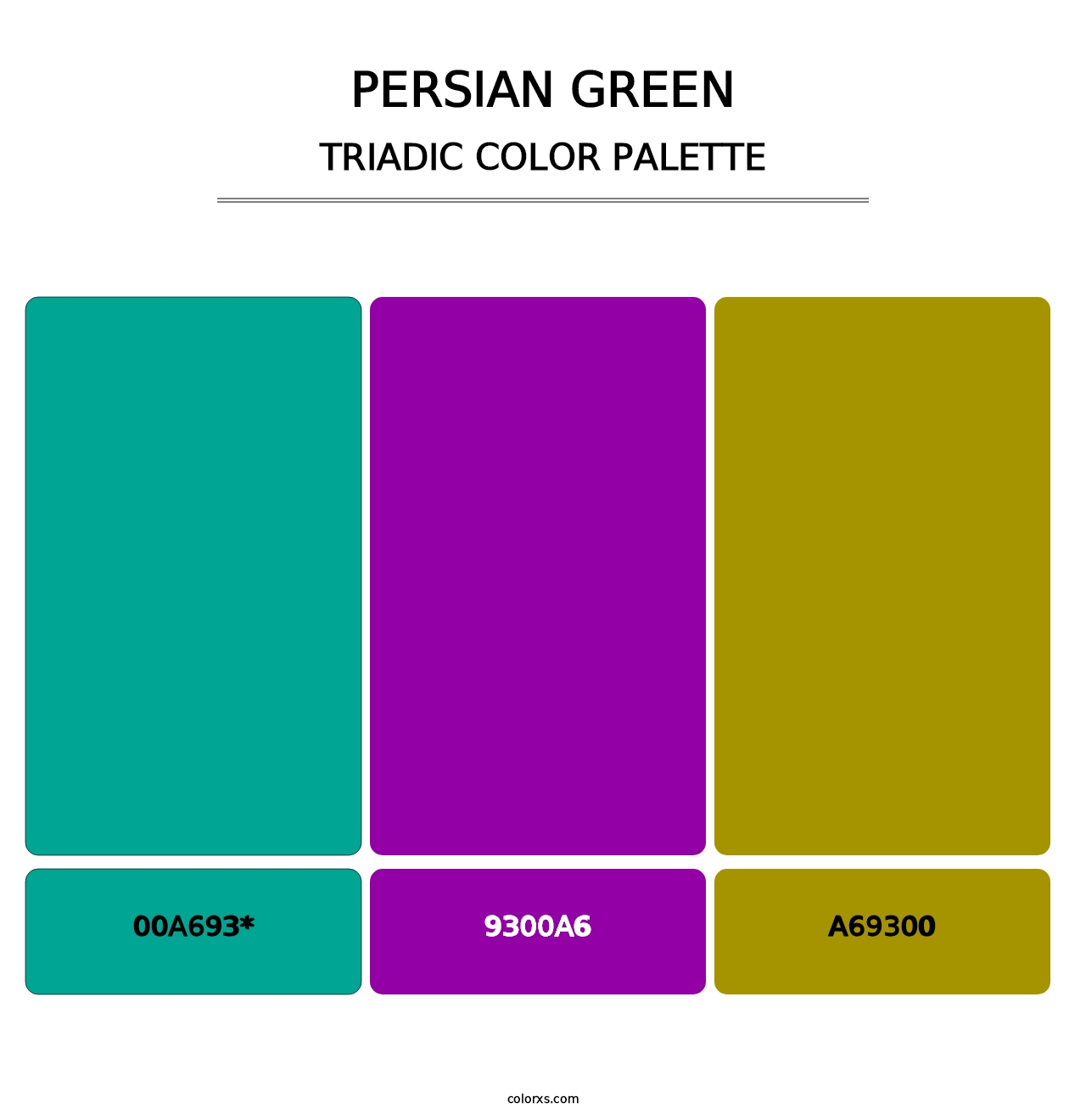 Persian Green - Triadic Color Palette