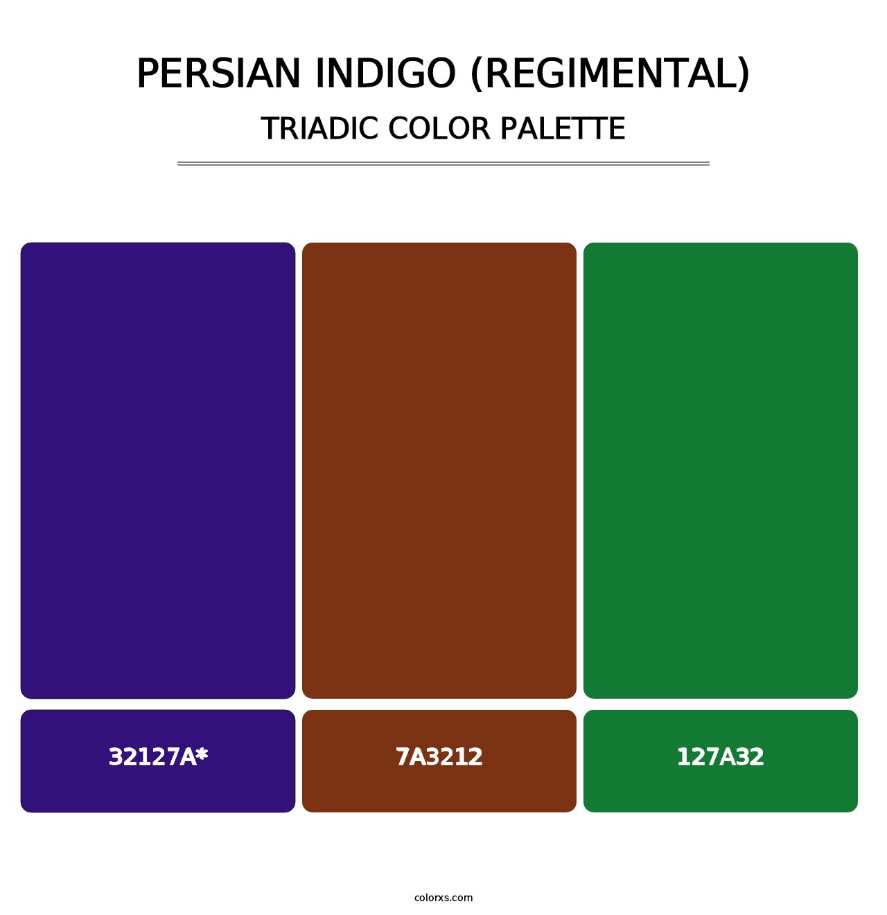 Persian Indigo (Regimental) - Triadic Color Palette