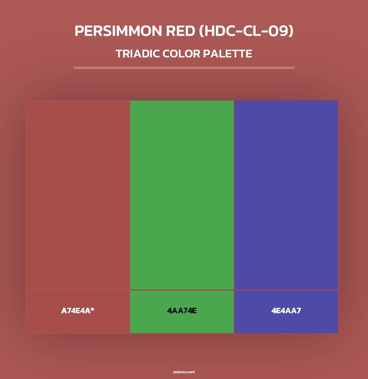 Persimmon Red (HDC-CL-09) - Triadic Color Palette