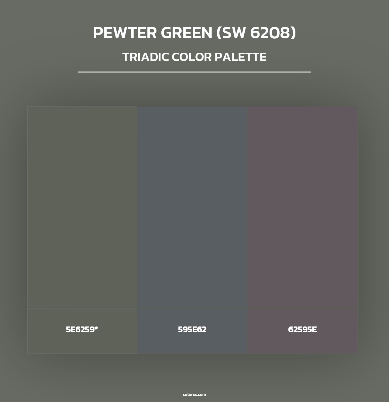 Pewter Green (SW 6208) - Triadic Color Palette