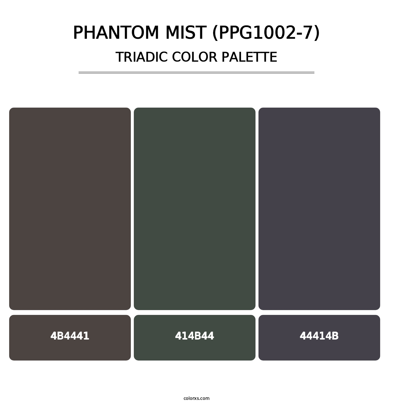 Phantom Mist (PPG1002-7) - Triadic Color Palette