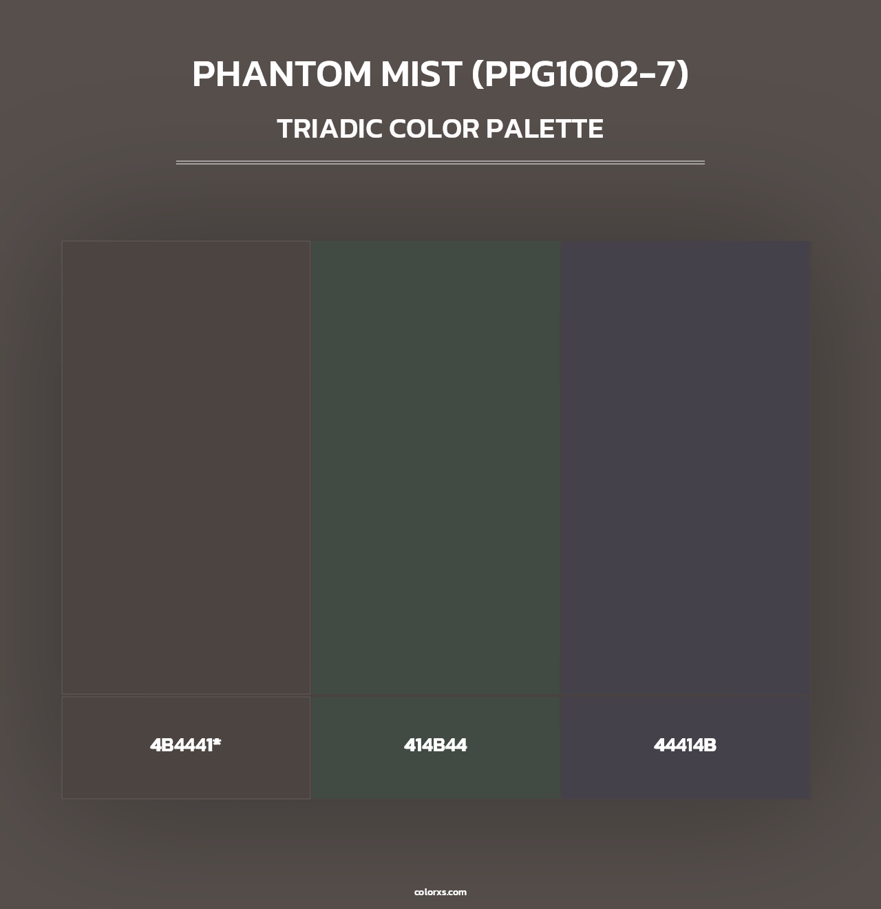 Phantom Mist (PPG1002-7) - Triadic Color Palette