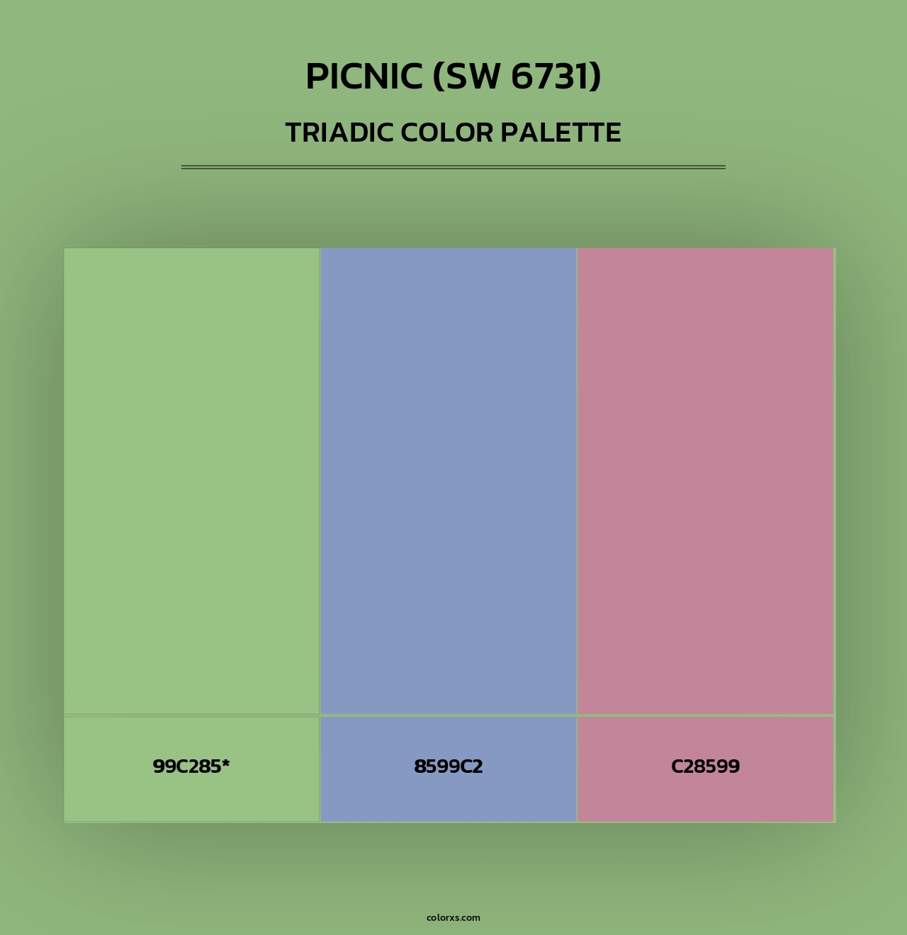 Picnic (SW 6731) - Triadic Color Palette
