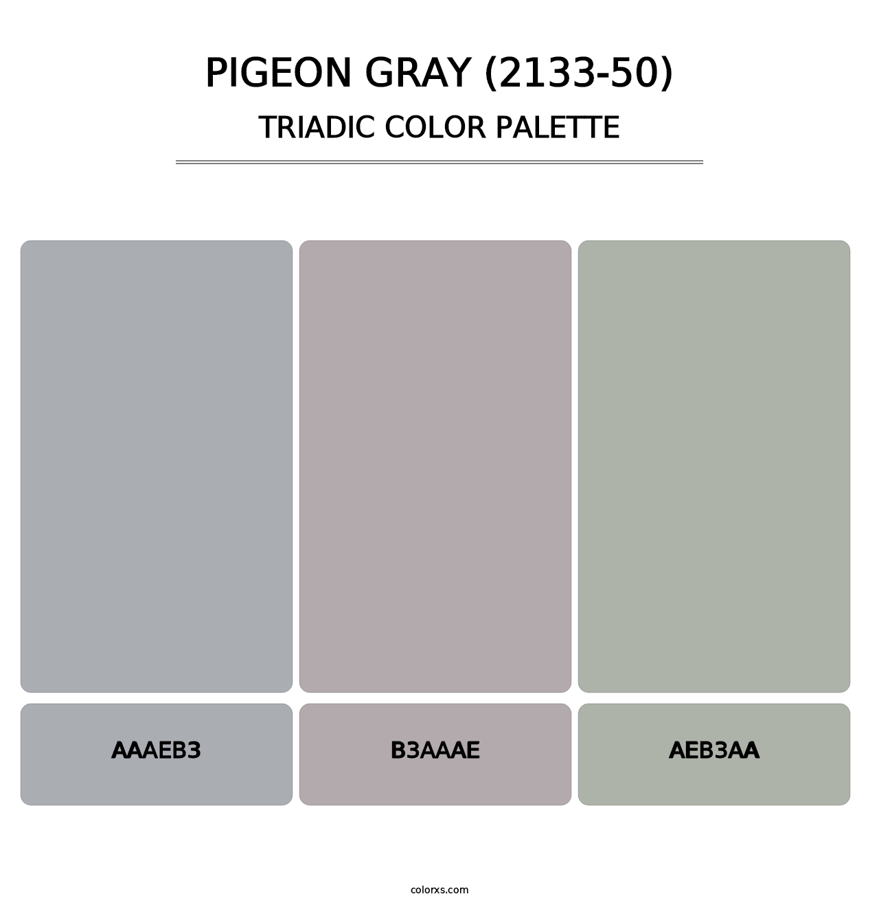 Pigeon Gray (2133-50) - Triadic Color Palette