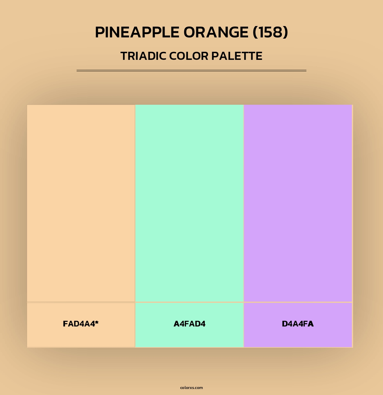 Pineapple Orange (158) - Triadic Color Palette