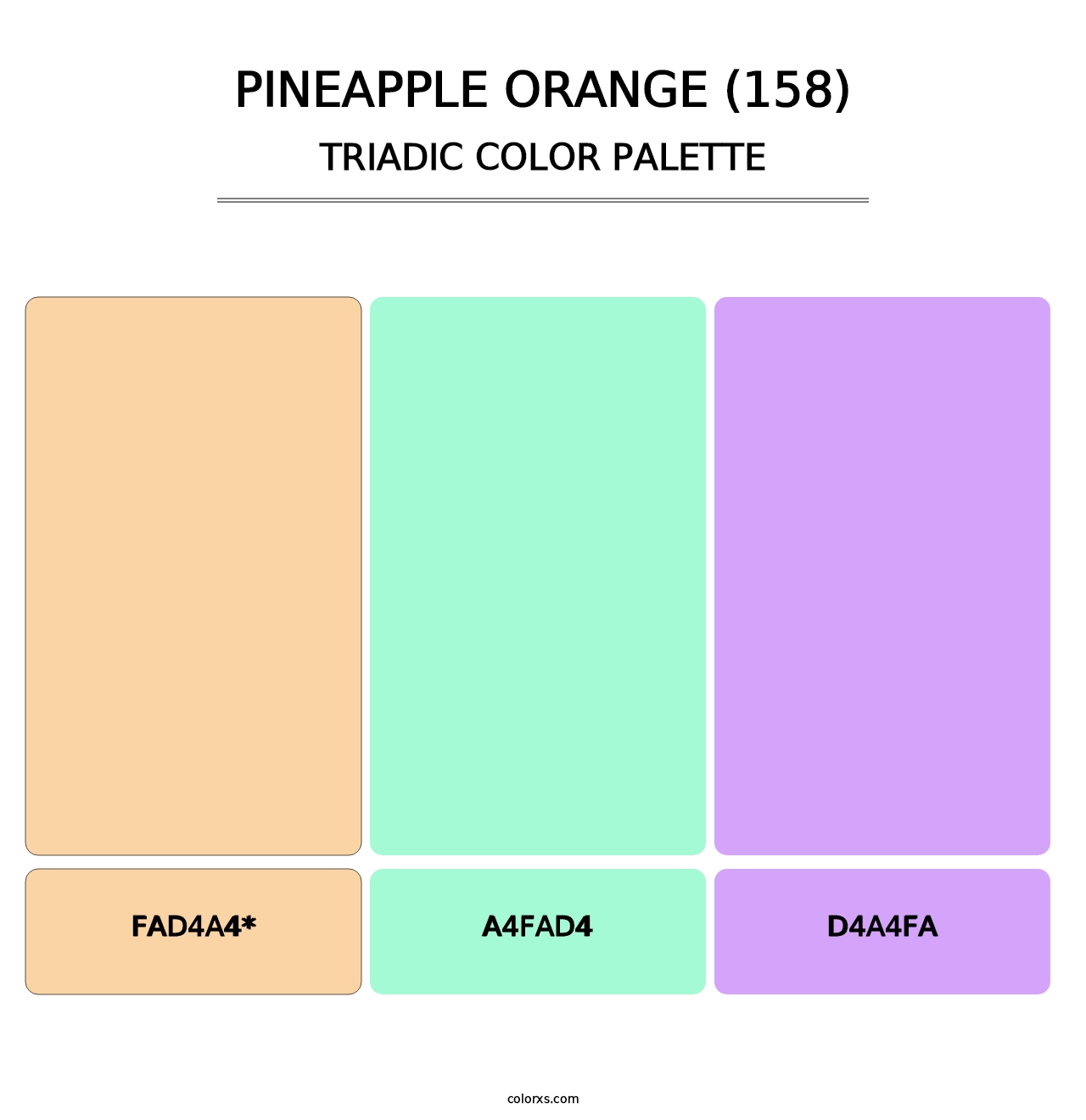 Pineapple Orange (158) - Triadic Color Palette