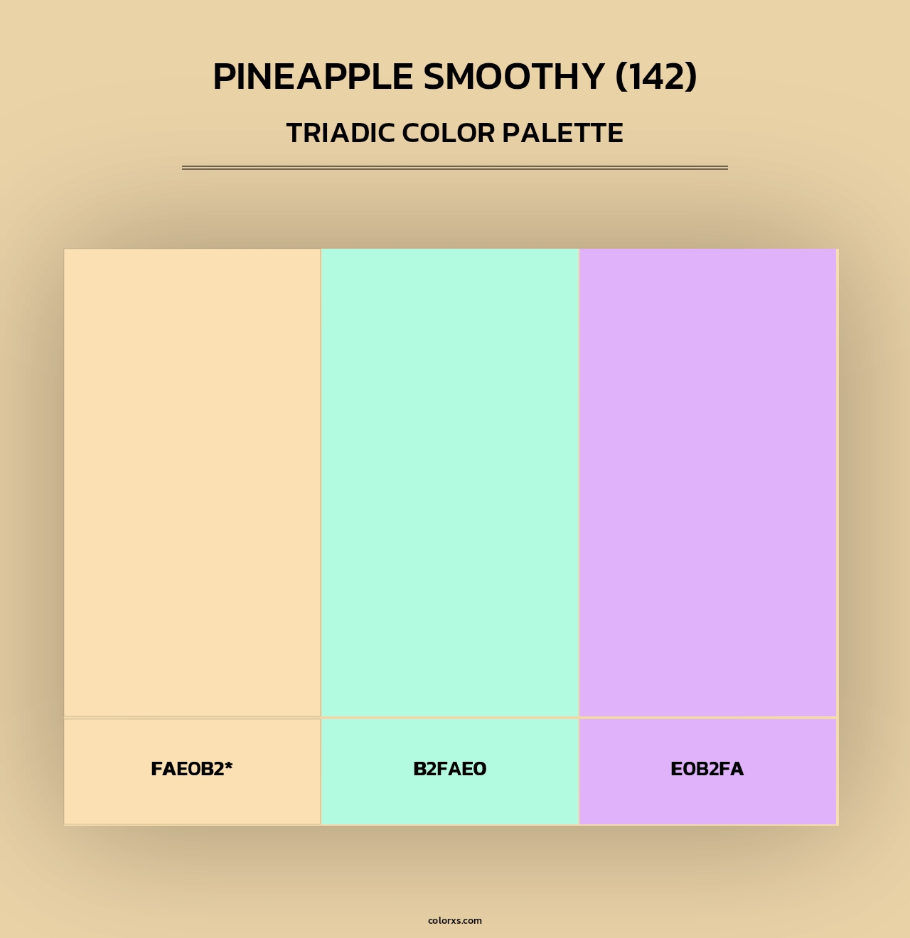 Pineapple Smoothy (142) - Triadic Color Palette