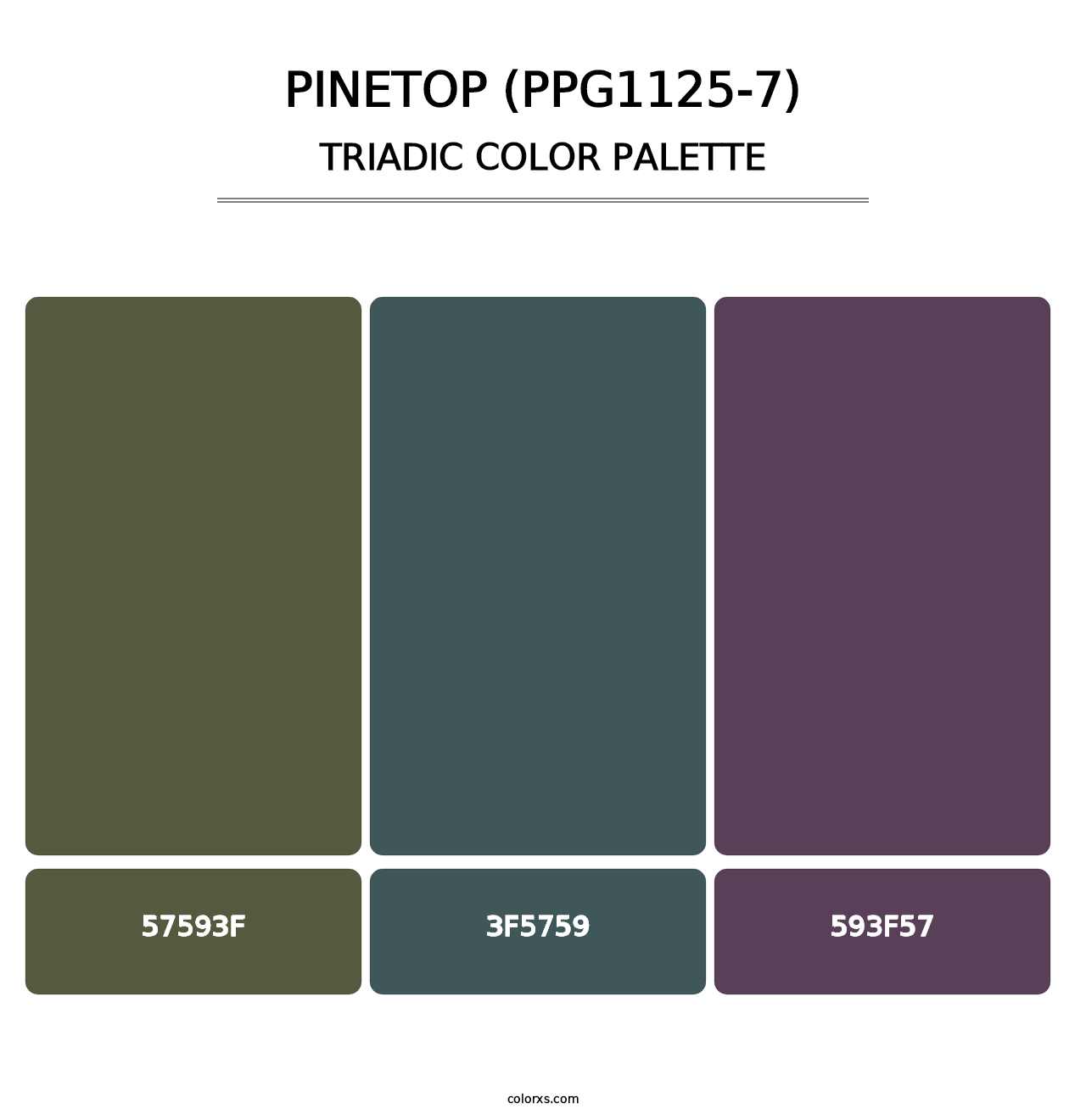 Pinetop (PPG1125-7) - Triadic Color Palette