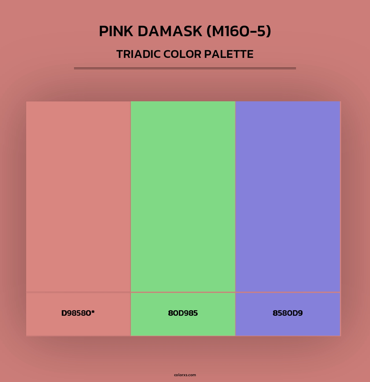 Pink Damask (M160-5) - Triadic Color Palette