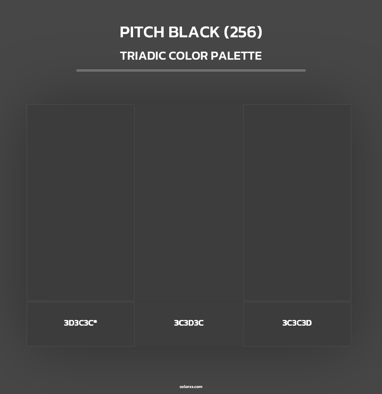 Pitch Black (256) - Triadic Color Palette